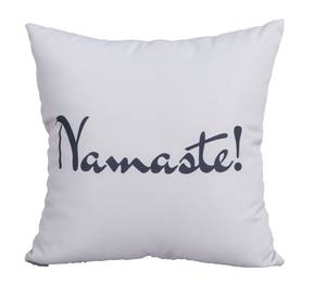 Kissenhülle Namaste grau Grau - Textil - 45 x 1 x 45 cm