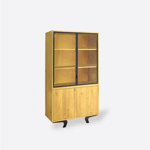 Designer Vitrine aus Eiche VITA Braun - Massivholz - Holzart/Dekor - 100 x 190 x 45 cm