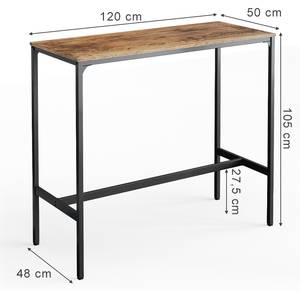 Bartisch Fyrk 34139 Schwarz - Braun - Holzwerkstoff - 120 x 105 x 30 cm