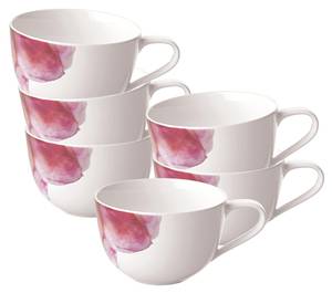 Cappuccinotasse Rose Garden 6er Set Porzellan - 12 x 8 x 15 cm