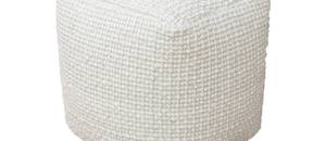 Pouf LABERDEN Blanc - Textile - 40 x 40 x 40 cm