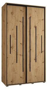 ARMOIRE À PORTES COULISSANTES DAVOS 12 Imitation chêne - Largeur : 140 cm