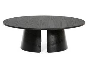 Table basse Cep Noir - En partie en bois massif - 110 x 36 x 110 cm