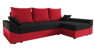 Ecksofa DENVI Schwarz - Rot - Ecke davorstehend rechts