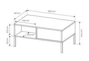 Table basse DAST 2S Beige - Bois manufacturé - Matière plastique - 97 x 45 x 60 cm