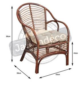 Fauteuil en rotin marron Louis Marron - Rotin - 63 x 88 x 68 cm