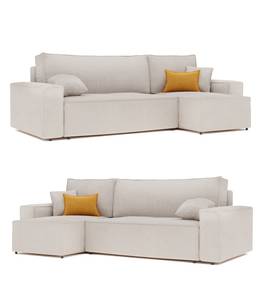 Ecksofa Paris Beige - Holz teilmassiv - 244 x 83 x 145 cm