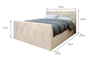 Boxspringbett CRISTI LUX 140 CL03 Beige Beige - Holzwerkstoff - 148 x 102 x 216 cm