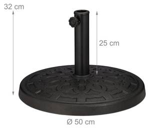 Schwarzer Sonnenschirmständer Schwarz - Metall - Kunststoff - 50 x 32 x 50 cm