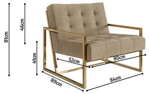 Loungesessel Chicago Beige - Gold - Gold