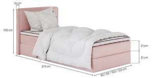 Boxspringbett MITTO CONTI Pink - Breite: 100 cm - H2