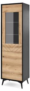 Vitrinenschrank DIAMOND SC54 2D Beige - Holzwerkstoff - Kunststoff - 54 x 179 x 39 cm