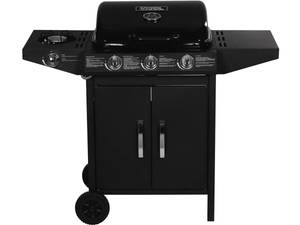 Gasgrill "Festa 4" - 4 Brenner, davon 1 Schwarz - Metall - 109 x 95 x 54 cm