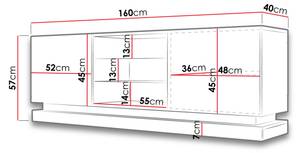 TV-Lowboard Qiu 160 Schwarz