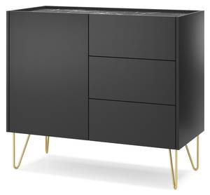 Sideboard HARMONY SB97 1D3D Schwarz - Holzwerkstoff - Kunststoff - 97 x 83 x 37 cm