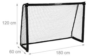 Cage de foot noire Noir - Blanc - Métal - Matière plastique - 180 x 120 x 60 cm