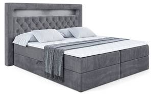 Boxspringbett - NOEL GOLD - LED Schiefergrau - Breite: 200 cm - H3