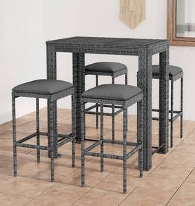 Bar-Set (5-teilig) 3011733-2 Grau - Metall - 61 x 111 x 100 cm