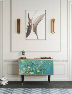 Sideboard S1 Walnuss Blau - Holzwerkstoff - 94 x 94 x 48 cm