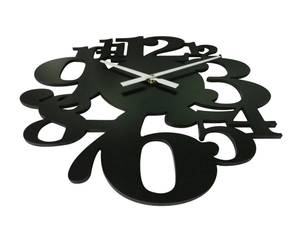 Horloge murale Scabiosa Noir - Bois manufacturé - 5 x 55 x 50 cm