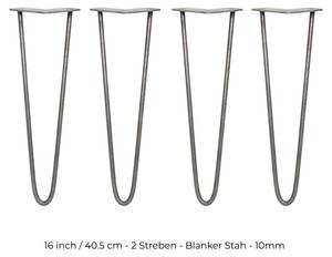 4 x 2 Streben Hairpin-Tischbeine 40.5cm Schwarz - Metall - 1 x 41 x 1 cm