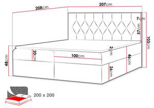 Boxspringbett Sky Smaragdgrün - Breite: 207 cm