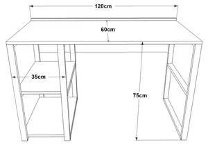 Bureau Tódense Noir - Marron - Bois manufacturé - Métal - 60 x 75 x 120 cm