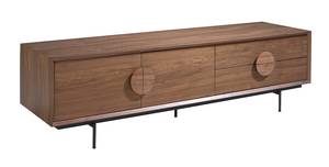 Meuble TV en bois de noyer et acier noir Marron - Bois manufacturé - 180 x 50 x 50 cm