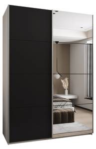 Armoire Lux 3 Noir - Argenté - Blanc - Largeur : 170 cm