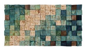 Tableau en bois Oceanic Colours Bleu - En partie en bois massif - 98 x 55 x 7 cm