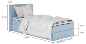 Boxspringbett MITTO CONTI Blau - Breite: 120 cm - H4