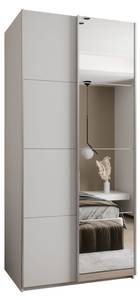 Armoire Lux 3 Argenté - Blanc - Largeur : 120 cm