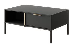 Couchtisch LARS 2S Schwarz - Gold - Holzwerkstoff - Kunststoff - 97 x 45 x 60 cm