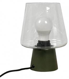 Lampe de chevet vintage - BREE Vert - Verre - 15 x 21 x 15 cm