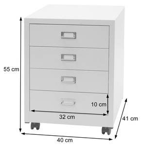 Rollcontainer L49 Grau - Metall - 40 x 55 x 41 cm