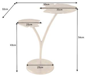 Beistelltisch GINKGO LEAFS Gold - Metall - 50 x 56 x 32 cm