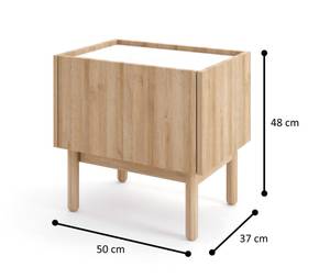 Table de chevet BOHO S50 Beige - Blanc - Bois manufacturé - Matière plastique - 50 x 48 x 37 cm