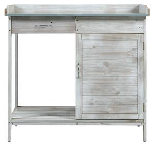 Pflanztisch Aliano Grau - Metall - Massivholz - Holzart/Dekor - 98 x 94 x 48 cm