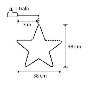 Éclairage de Noël en forme de étoile Blanc - Métal - 38 x 108 x 38 cm