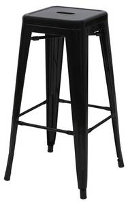 Tabouret de bar A73 métal empilable Noir