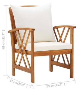 Garten-Lounge-Set (4-teilig) 3004236-2 Braun - Weiß