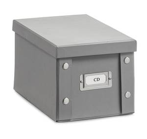 CD-Box, Pappe, grau Grau - Papier - 28 x 15 x 17 cm