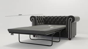 Sofa Karl, 2 sitzer, Chesterfield Schwarz