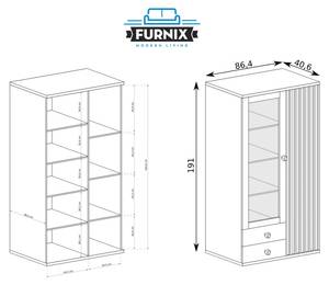 Vitrine CALLINI Braun - Holzwerkstoff - 87 x 191 x 41 cm