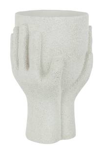 Übertopf Hände Weiß - Stein - 14 x 24 x 17 cm