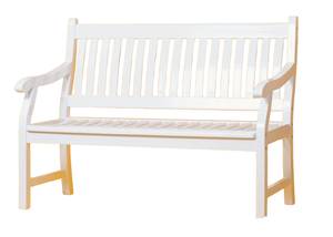New Jersey 2-Sitzer Gartenbank weiß Weiß - Holzwerkstoff - 120 x 90 x 68 cm