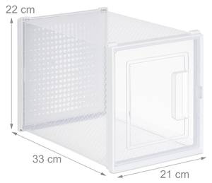 6x Boîtes à chaussures pour talons hauts Blanc - Matière plastique - 21 x 22 x 33 cm