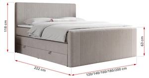 Boxspringbett KING DOREN Breite: 120 cm - H3 - Textil