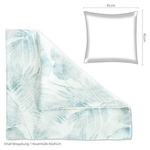 Kissenbezug weiß-blau 45x45cm Blau - Textil - 45 x 45 x 45 cm