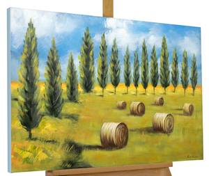 Acrylbild handgemalt Dem Himmel so nah Beige - Grün - Massivholz - Textil - 90 x 60 x 4 cm